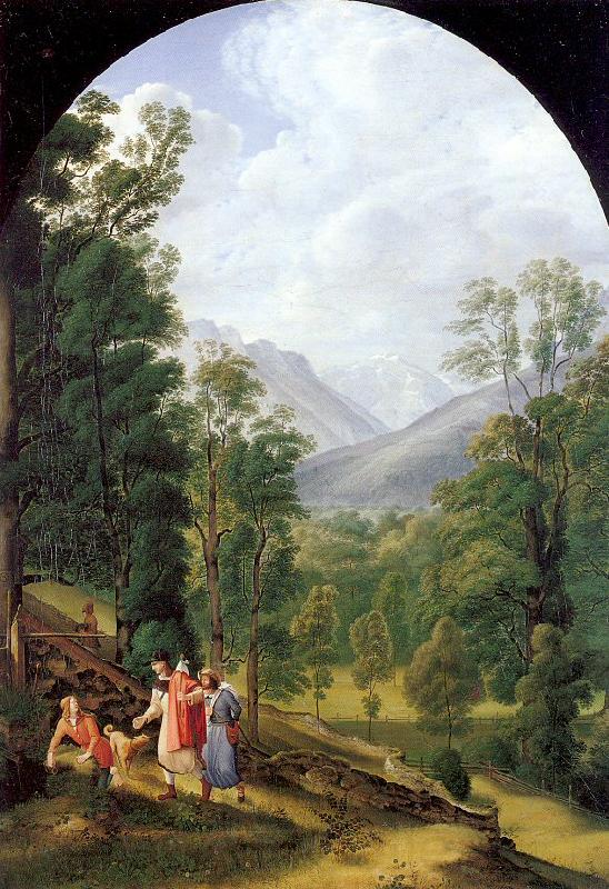 Olivier, Johann Heinrich Ferdinand Landscape near Berchtesgaden Germany oil painting art